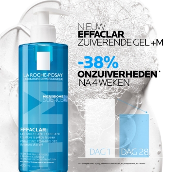 La Roche-Posay Effaclar Zuiverende Reinigingsgel +M Navulling 400ml